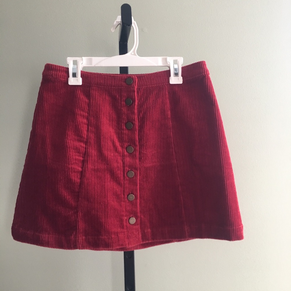 Red Corduroy skirt